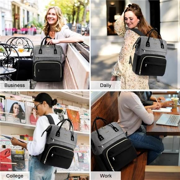 Laptop Backpack for Women Fashion Business Computer Backpacks Travel Bags Purse - Picture 6 of 6